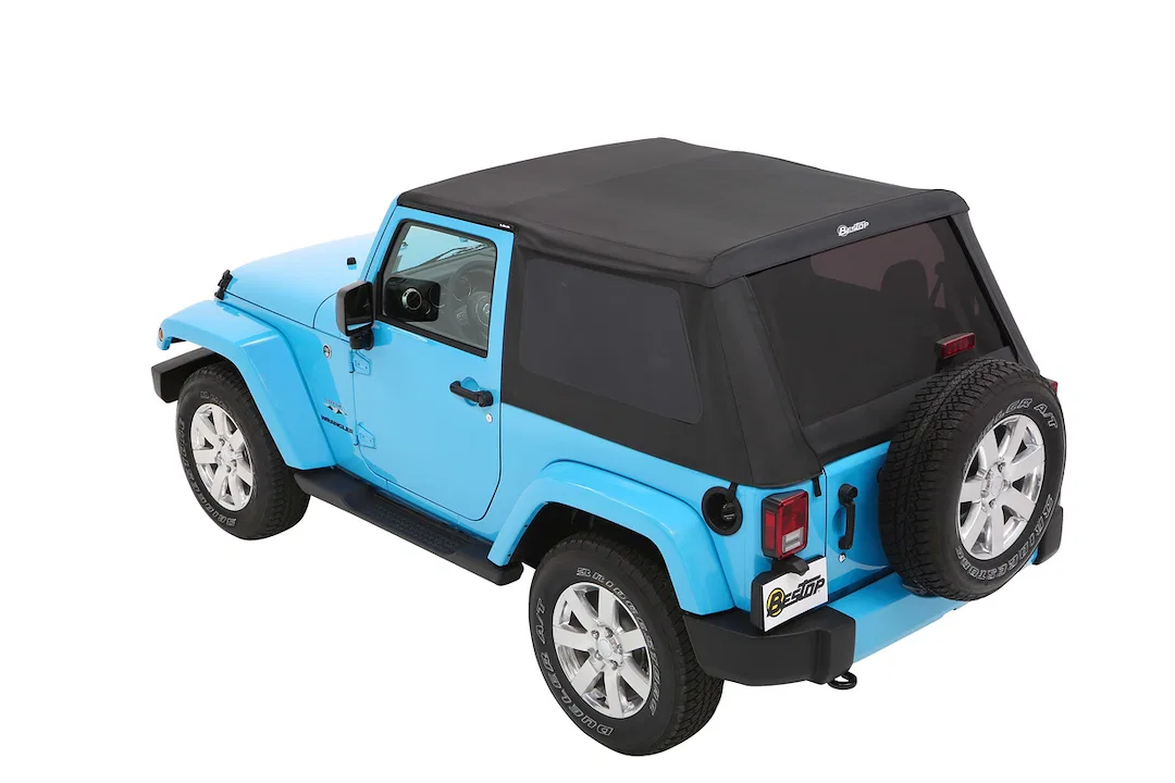 56852-35 – BESTOP Soft Top, Black Diamond Fabric With Door Surrounds With Tinted Vinyl Windows With Sunroof Includes ...